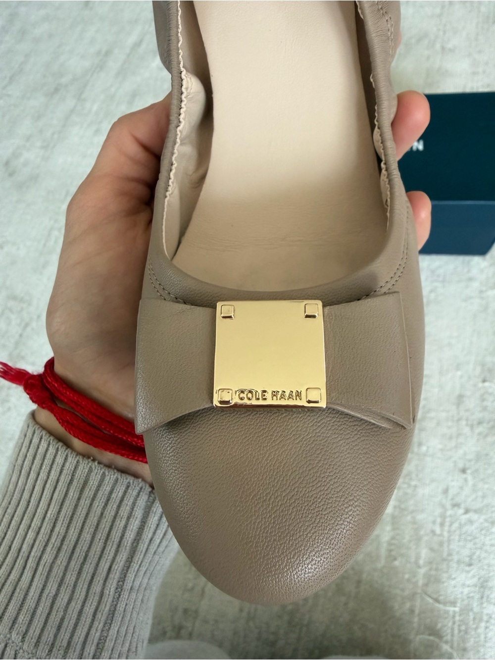 Cole Haan Tali Bow Ballet Flats – Maple Leather Size 7 – New with Box - Picture 6 of 10